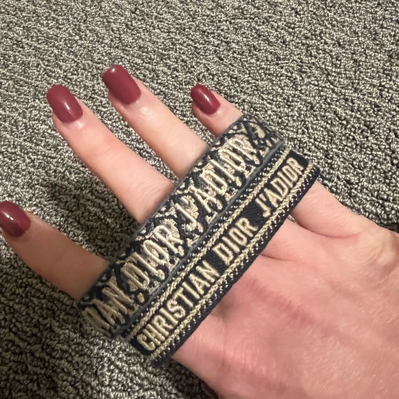 Christian Dior Navy Blue Oblique Embroidery Bracelet Set - Picture 4 of 5